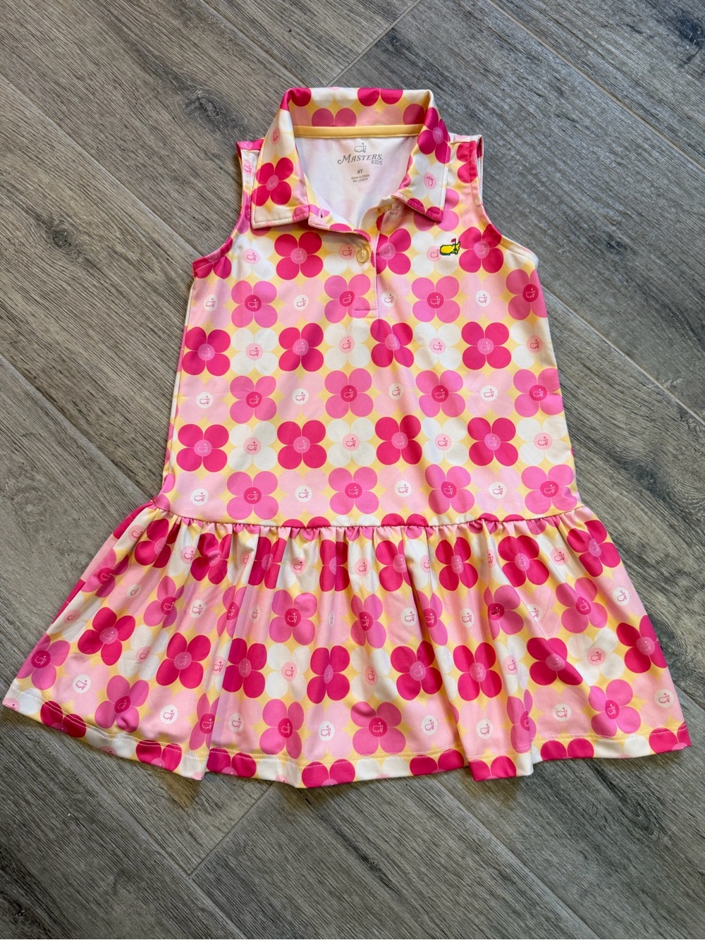 Masters Kids Girls Floral Dress 4T Golf Athleisure Casual Bright Pink